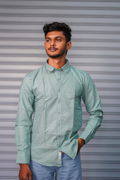 Men’s Solid Shirt | Smart Casual Cotton Shirt for Daily Wear & Office Look - Sea Green