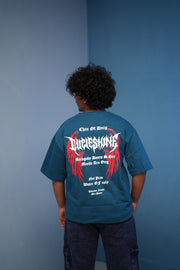 Mens Five Sleeve DUCIESHING Printed T ShirtBlue mens trending streetwear India 7Man