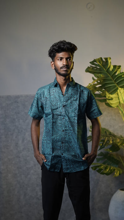 Men's Premium Half Sleeve Casual Printed Lycra Shirt - 8