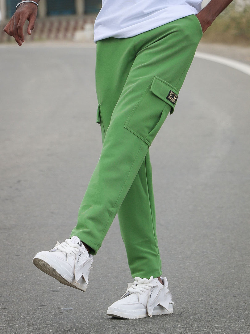 Men's Stylish Regular Fit Cargo Pant - PARROT GREEN