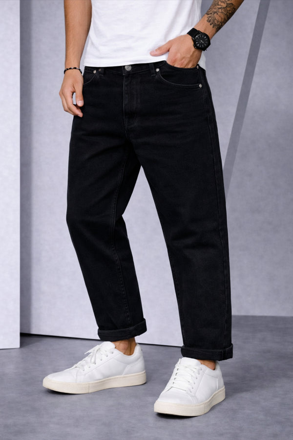 Men’s Mom Fit Jeans – Relaxed Fit Trendy Casual Denim Pants - Black