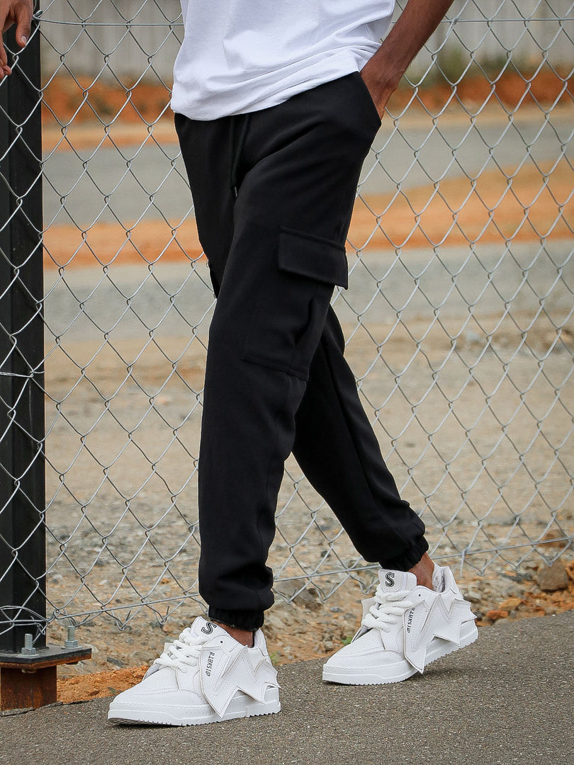 Men's Stylish Regular Fit Cargo Pant - BLACK