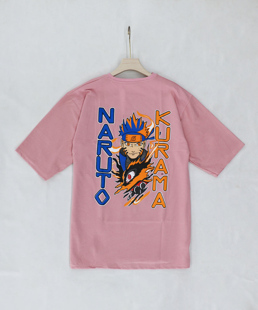 Stylish Men Black Naruto Anime Printed T-Shirt