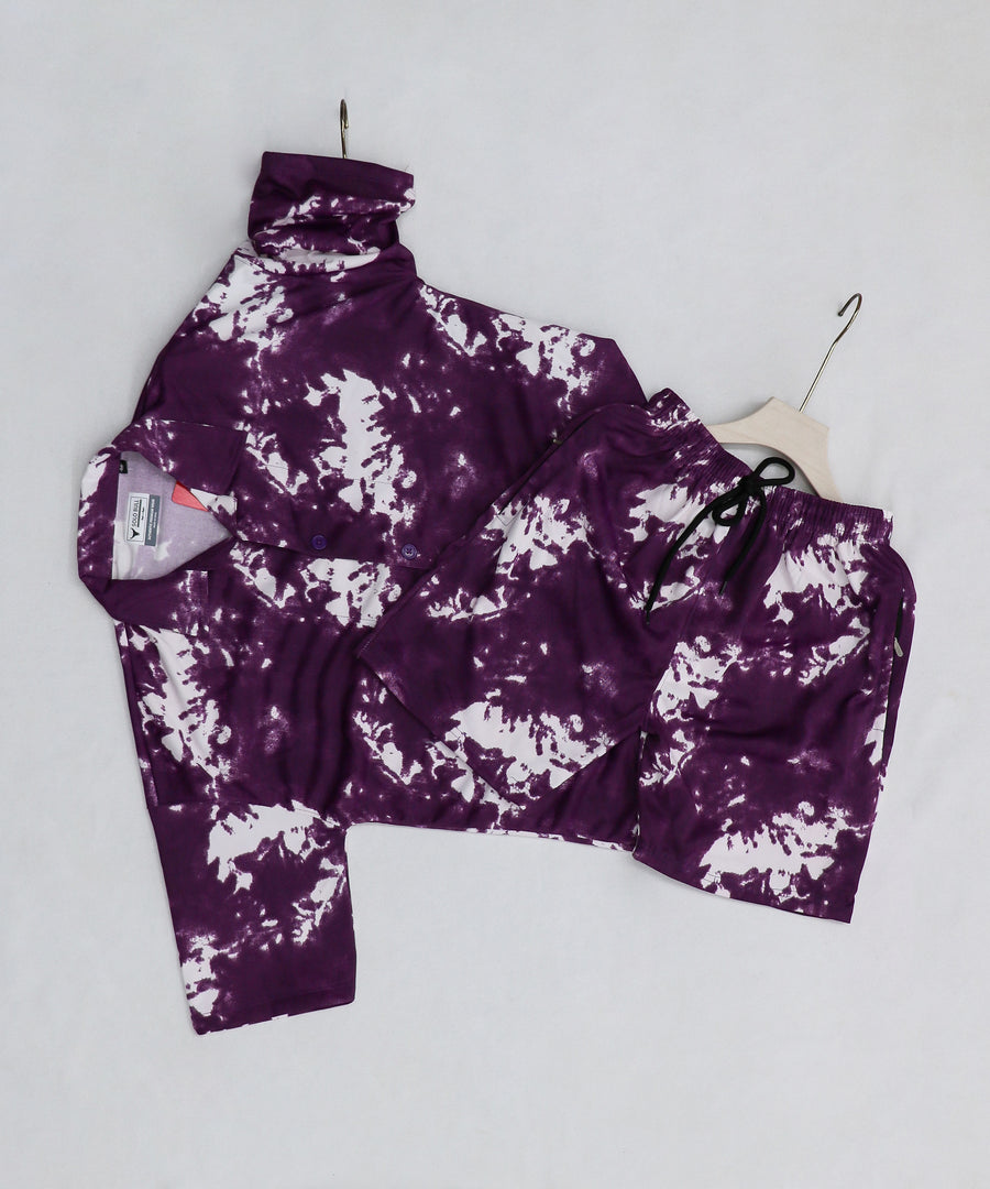 Co-Ord Sets for Mens Shirt and Shorts﻿ Purple