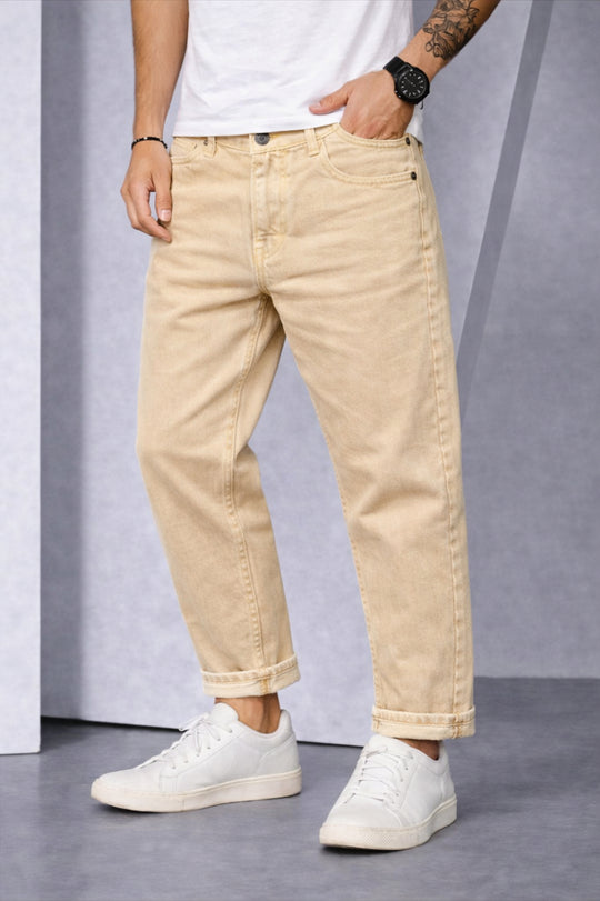 Men’s Mom Fit Jeans – Relaxed Fit Trendy Casual Denim Pants - Dark Sandle – 7MAN Men's Fashion India