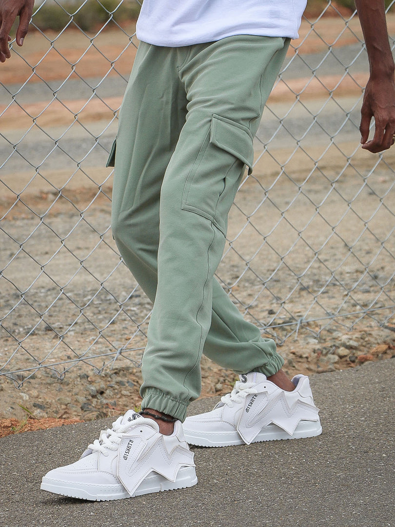 Men's Stylish Regular Fit Cargo Pant - PISTA GREEN