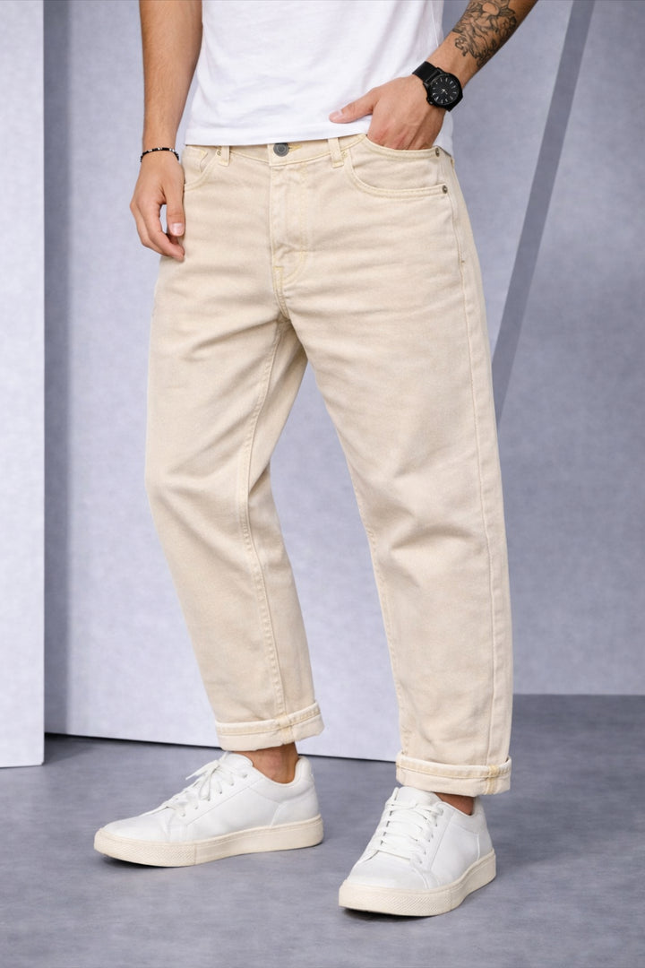 Men’s Mom Fit Jeans – Relaxed Fit Trendy Casual Denim Pants - Light Sandle