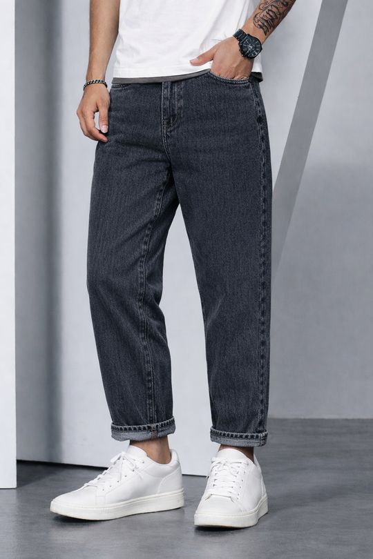 Barrel Fit Jeans for Men — Oversized Denim Pant - Light Black – 7MAN Men's Fashion India