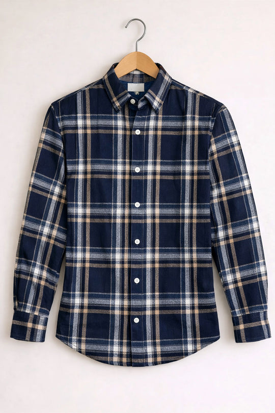 Men’s BIG BOX Checked Full Sleeve Shirt Trendy Casual Wear- Dark Green -19 – 7MAN Men's Fashion India