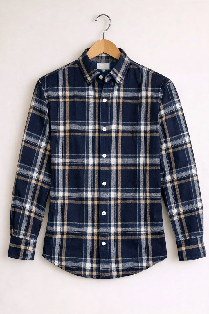 Men’s BIG BOX Checked Full Sleeve Shirt Trendy Casual Wear- Dark Green -19