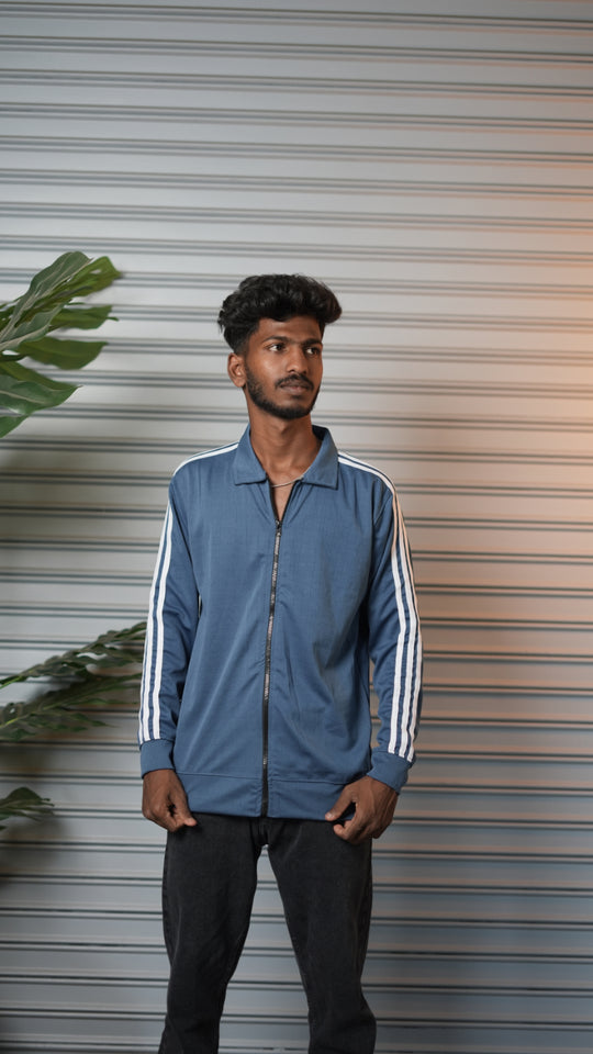 Men's Triple Stripe Full-Zip Full Sleeve Jacket - Sea Blue – 7MAN Men's Fashion India