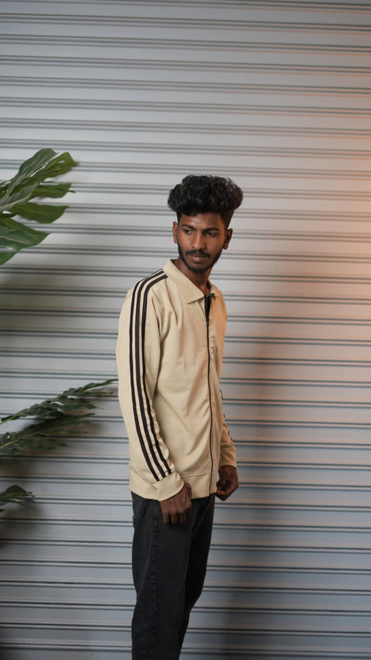 Men's Triple Stripe Full-Zip Full Sleeve Jacket - Sandle – alternate view – 7MAN India