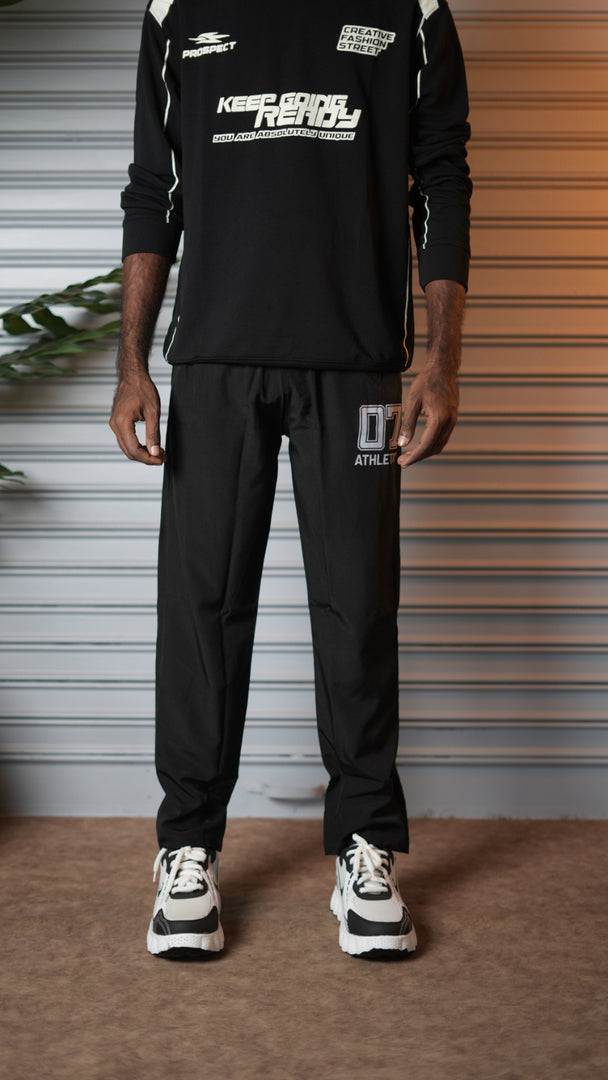 Men's Streetwear 07 Sports Athletic Jogger Pants - Black