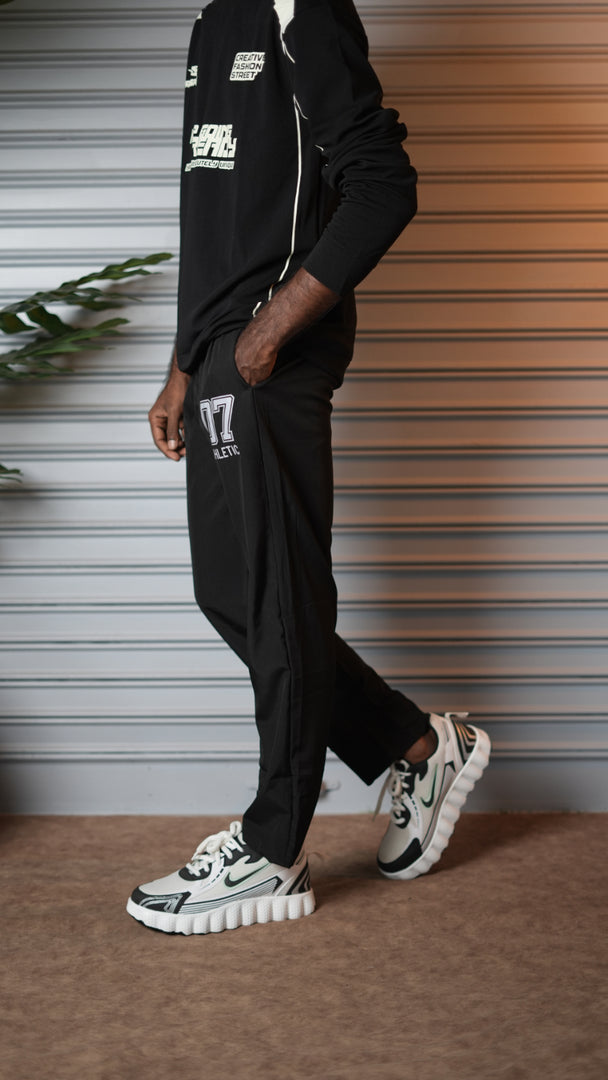 Men's Streetwear 07 Sports Athletic Jogger Pants - Black