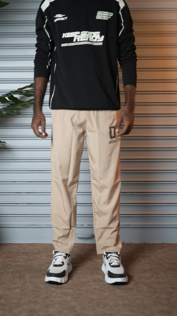 Men's Streetwear 07 Sports Athletic Jogger Pants - Beige