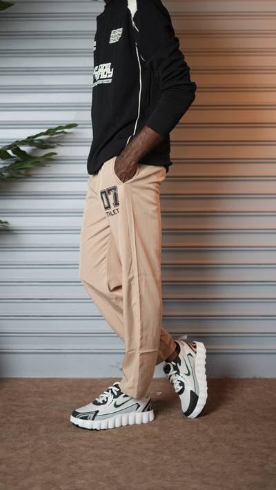 Men's Streetwear 07 Sports Athletic Jogger Pants - Beige