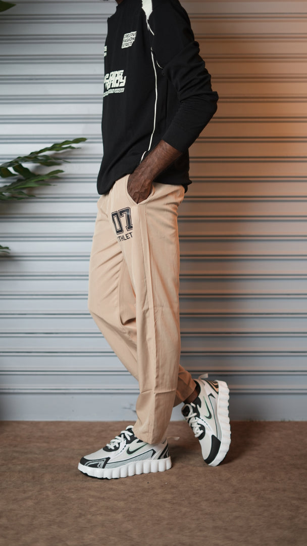 Men's Streetwear 07 Sports Athletic Jogger Pants - Beige