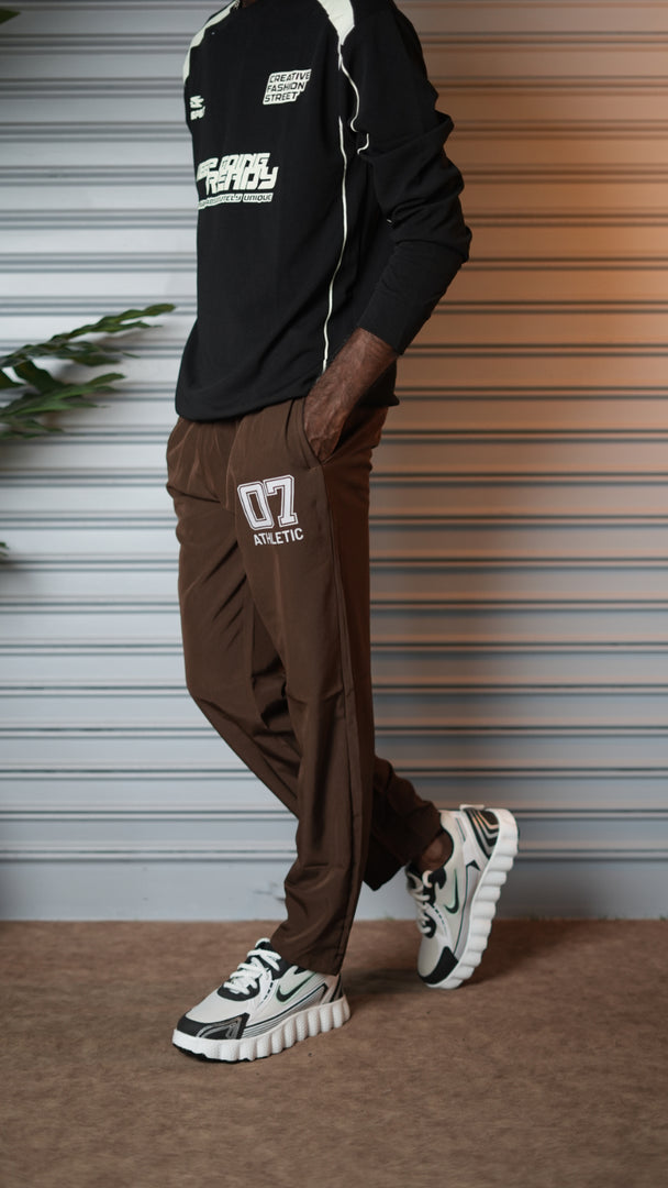 Men's Streetwear 07 Sports Athletic Jogger Pants - Brown