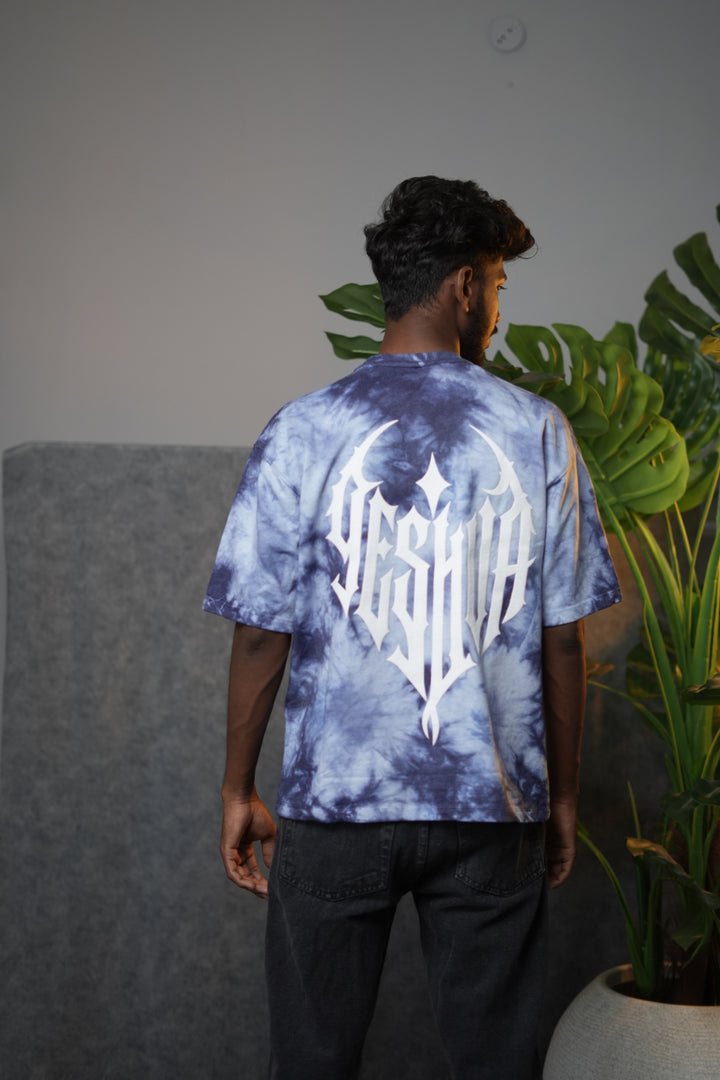 Men's Oversized  GREEN FIT Tie-Dye T-Shirt - Blue