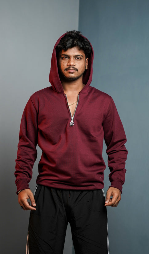 Men’s Full Sleeve Zipper Hoodie | Oversized Winter Hoodie for Men - Grape shade
