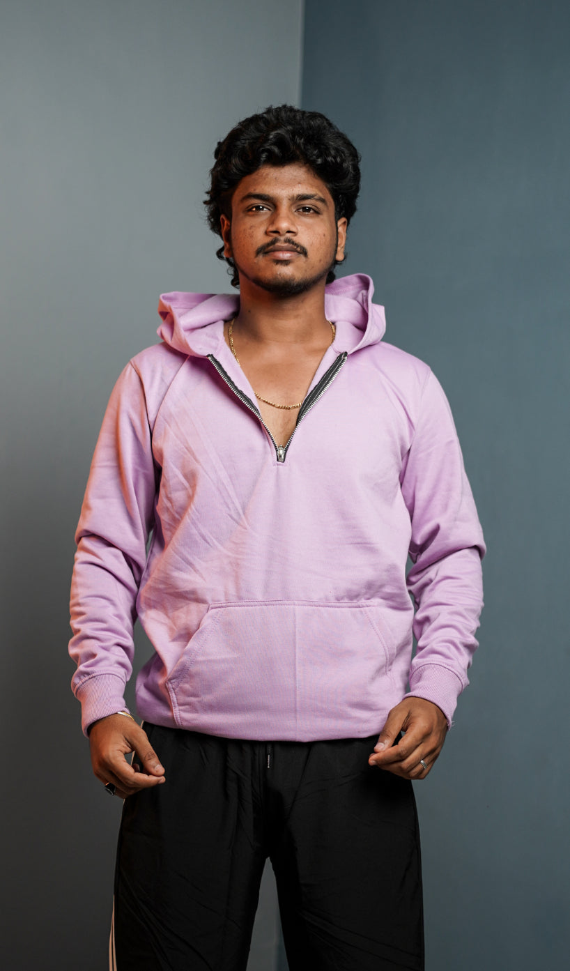 Men’s Full Sleeve  Zipper  Hoodie | Oversized Winter Hoodie for Men - Lavendar