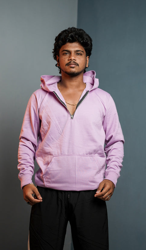 Men’s Full Sleeve  Zipper  Hoodie | Oversized Winter Hoodie for Men - Lavendar