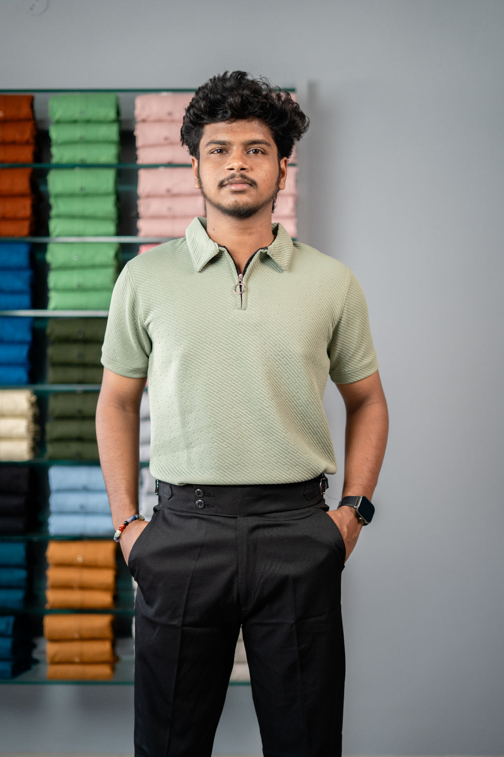 Stylish CROSS Men’s Half Sleeve Polo T-Shirt | Trendy Casual Wear - Light Green