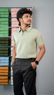 Stylish CROSS Men’s Half Sleeve Polo T-Shirt | Trendy Casual Wear - Light Green