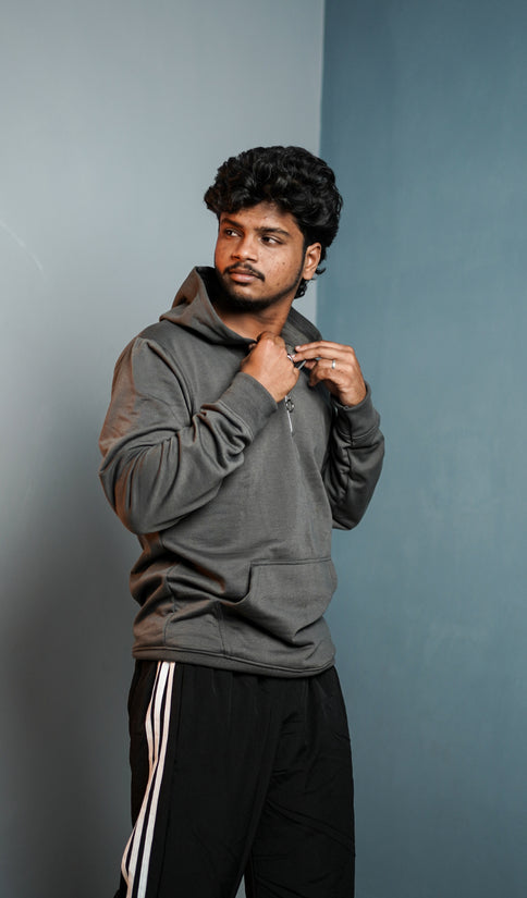 Men’s Full Sleeve  Zipper  Hoodie | Oversized Winter Hoodie for Men - Drak Grey
