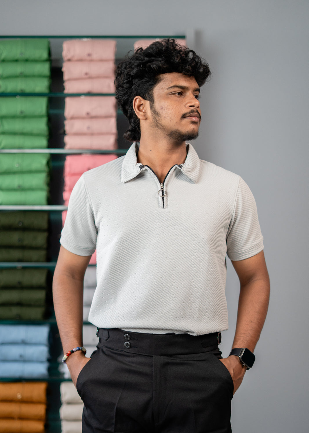 Stylish CROSS Men’s Half Sleeve Polo T-Shirt | Trendy Casual Wear - Ash