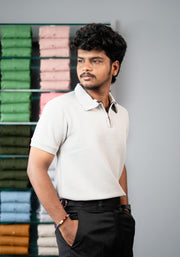 Stylish CROSS Men’s Half Sleeve Polo T-Shirt | Trendy Casual Wear - Ash