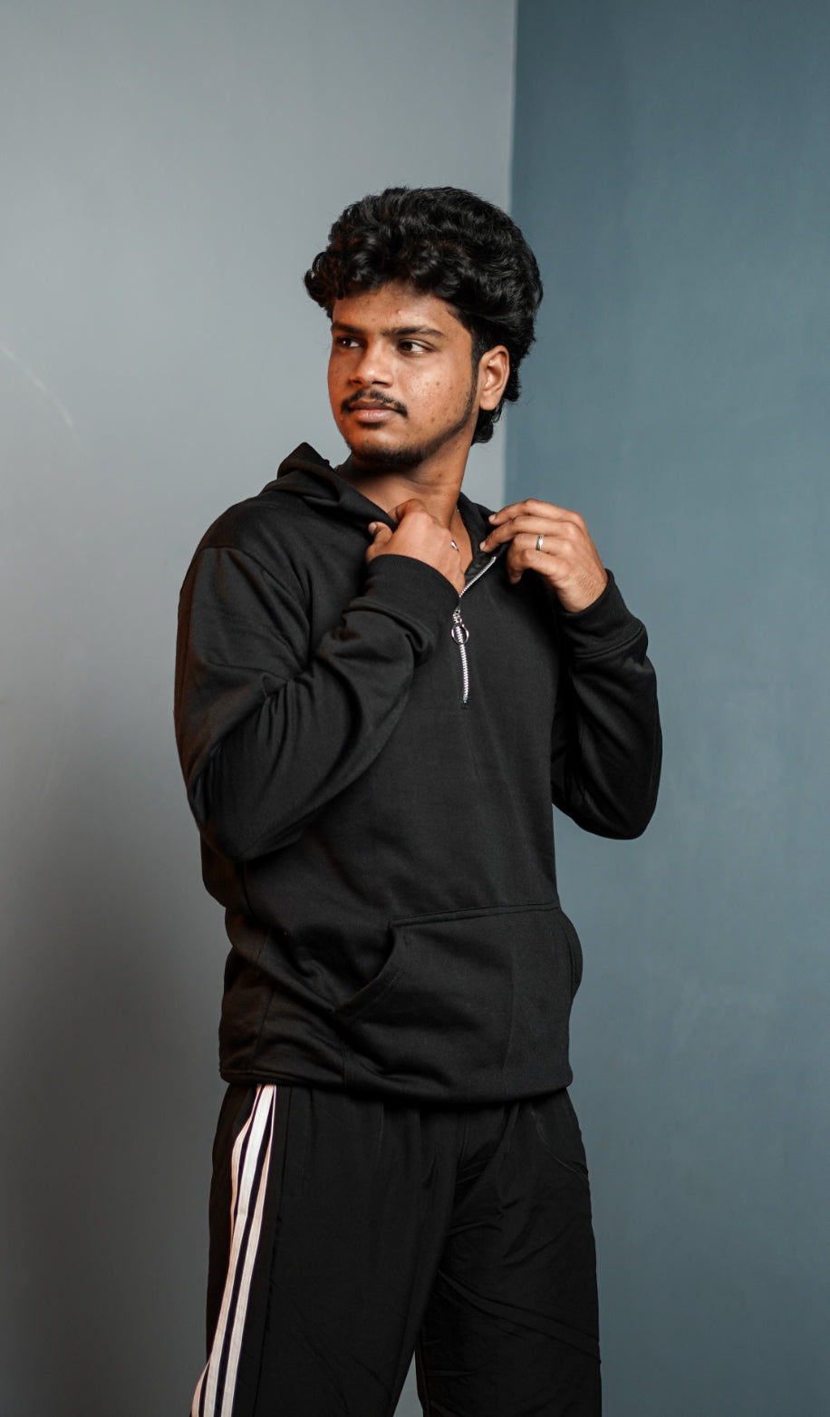 Men’s Full Sleeve  Zipper  Hoodie | Oversized Winter Hoodie for Men - Black