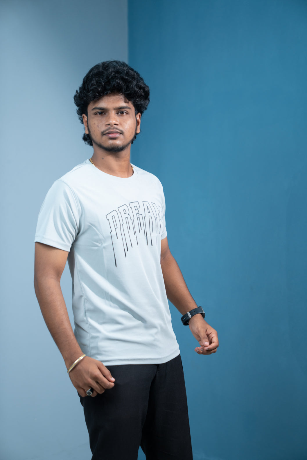 Trending Oversized DREAM Printed T-Shirt for Men - Ash