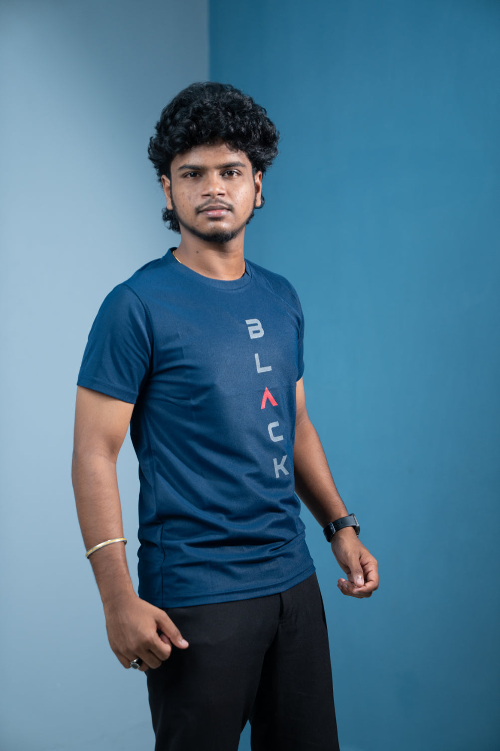 Trending Oversized BLACK Printed T-Shirt for Men-Navy Blue