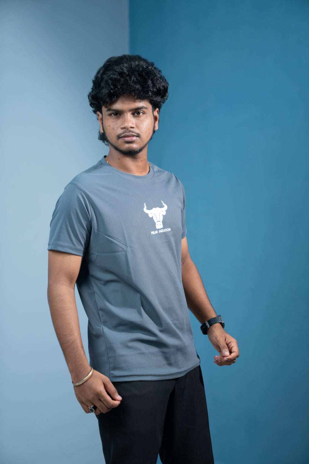 Trending Oversized BULL Printed T-Shirt for Men-Grey