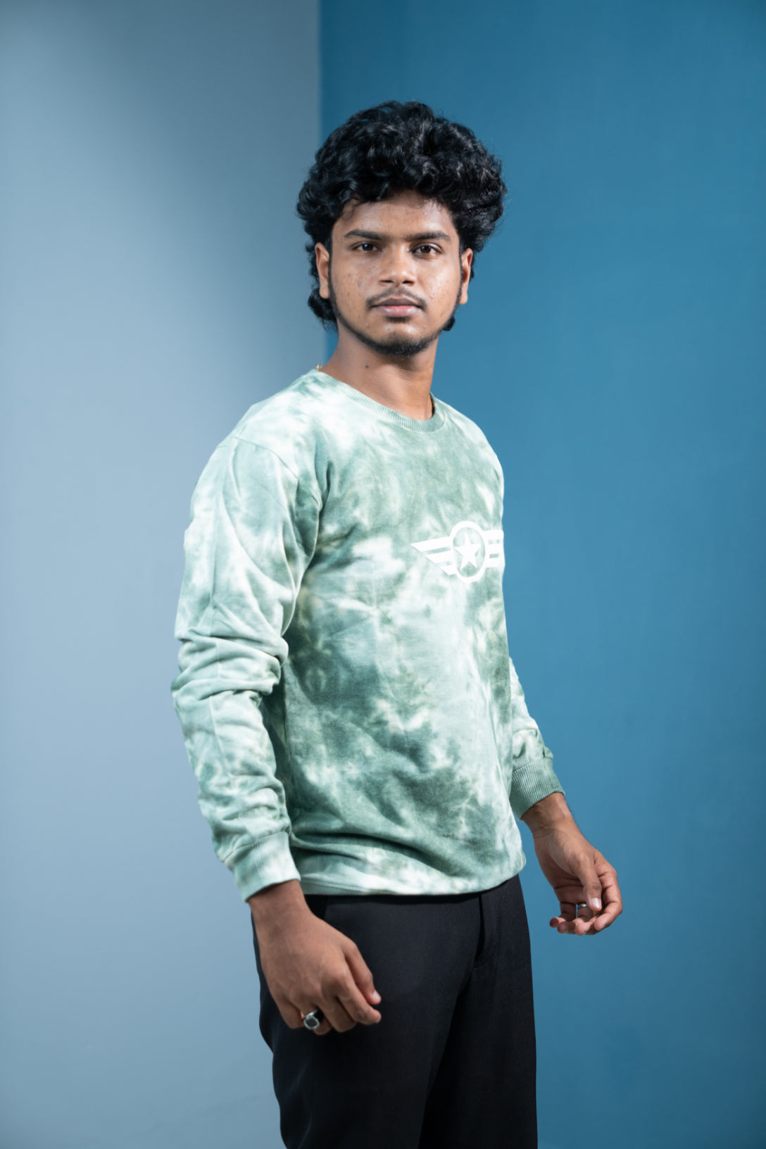 Men’s Tie-Dye Full Sleeve T-Shirt  Trending Streetwear Style-mehabdi green