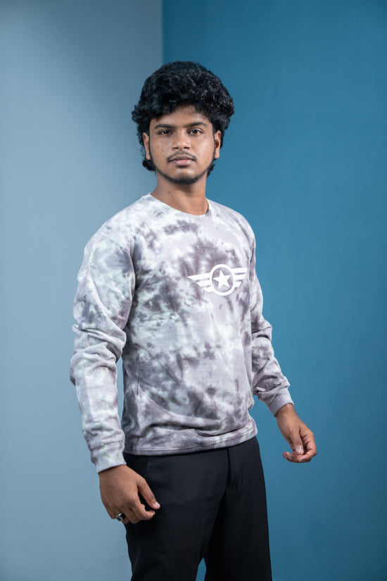 Men’s Tie-Dye Full Sleeve T-Shirt  Trending Streetwear Style-purple