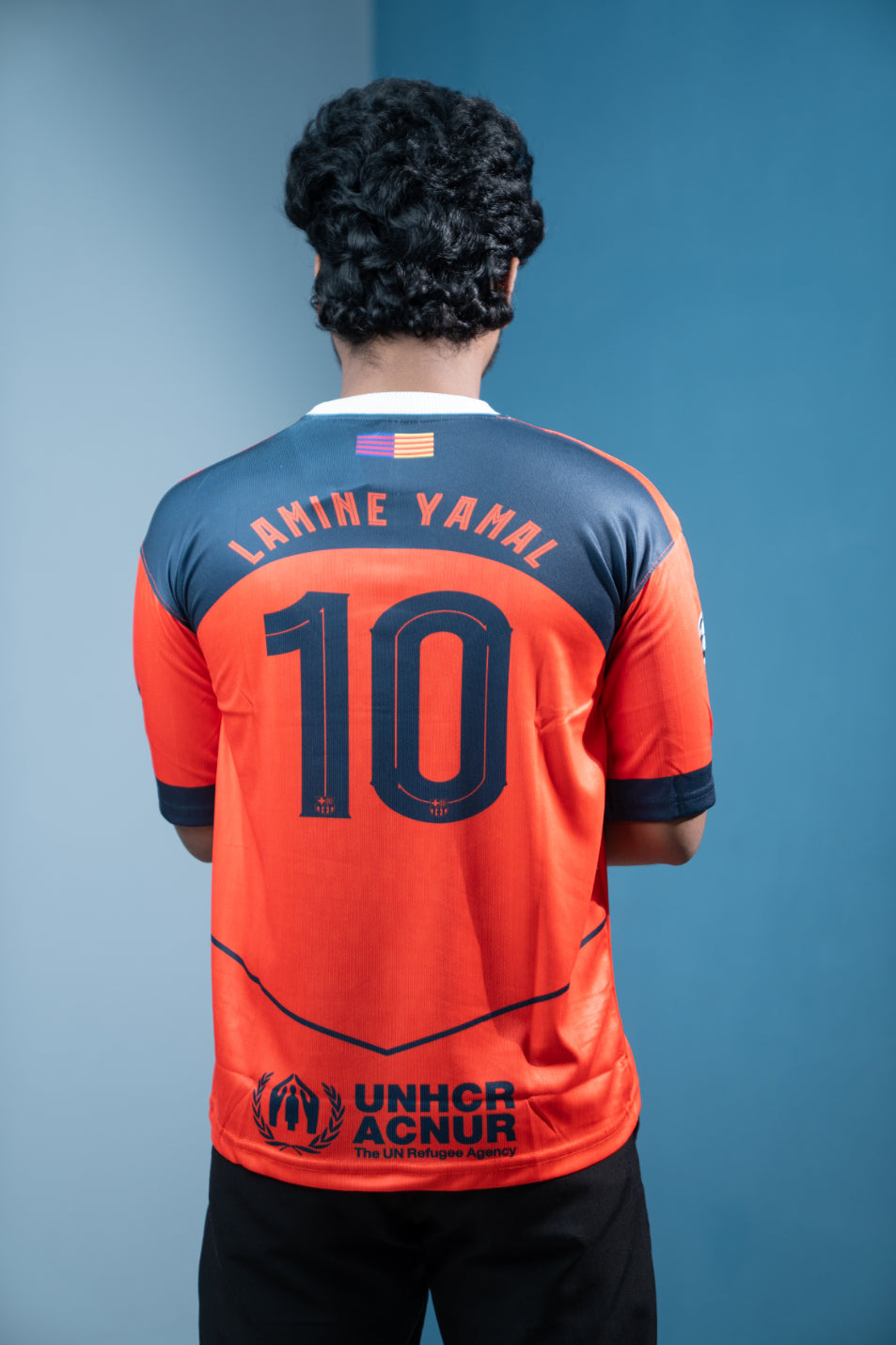 Five Sleeve Round Neck Lamine Yamal Printed - SPOTIFY SYMBOL Tshirt for men - Red