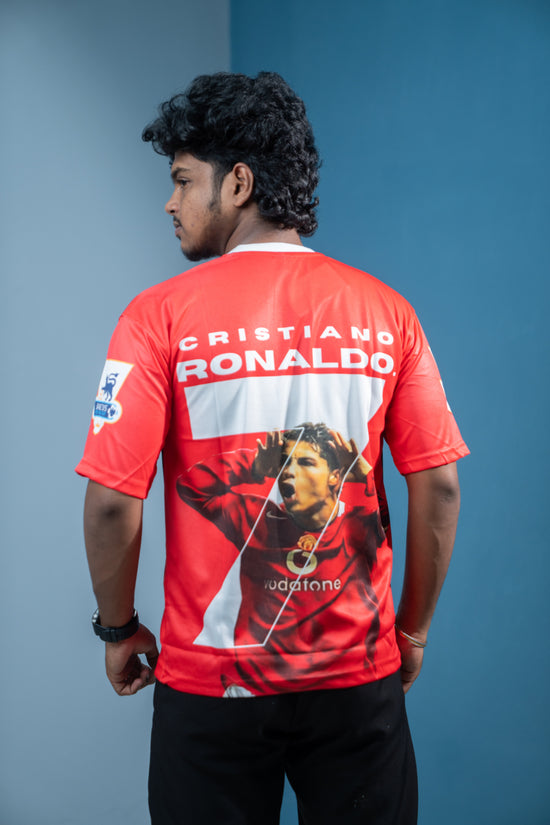 Five Sleeve Round Neck Vodafone Printed Tshirt for men - Red