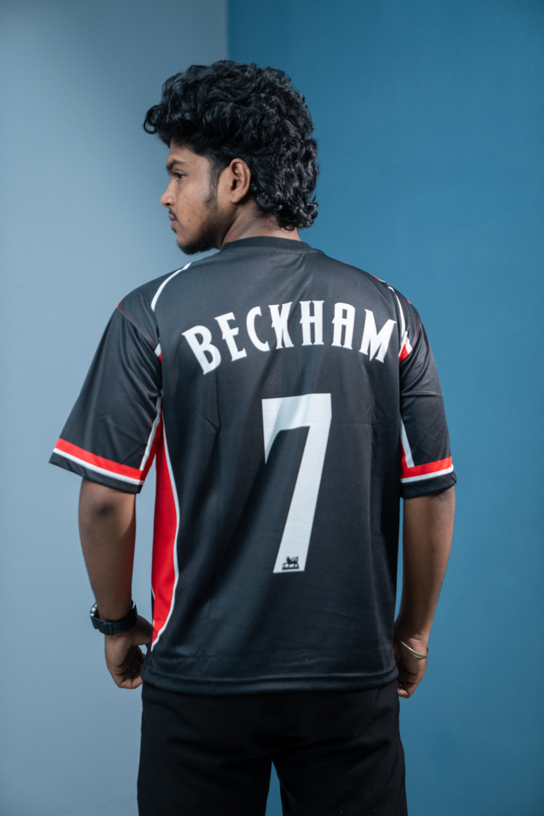 Five Sleeve Round Neck Vodafone Printed Tshirt for men - Black