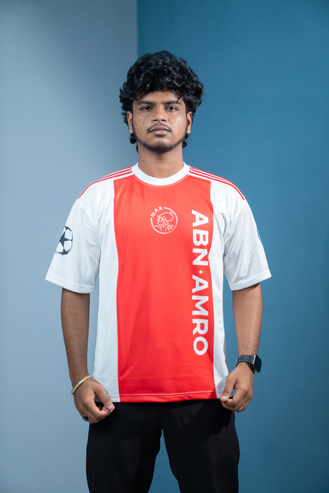 Five Sleeve Round Neck ABN-AMRO Printed Tshirt for men - Red & White