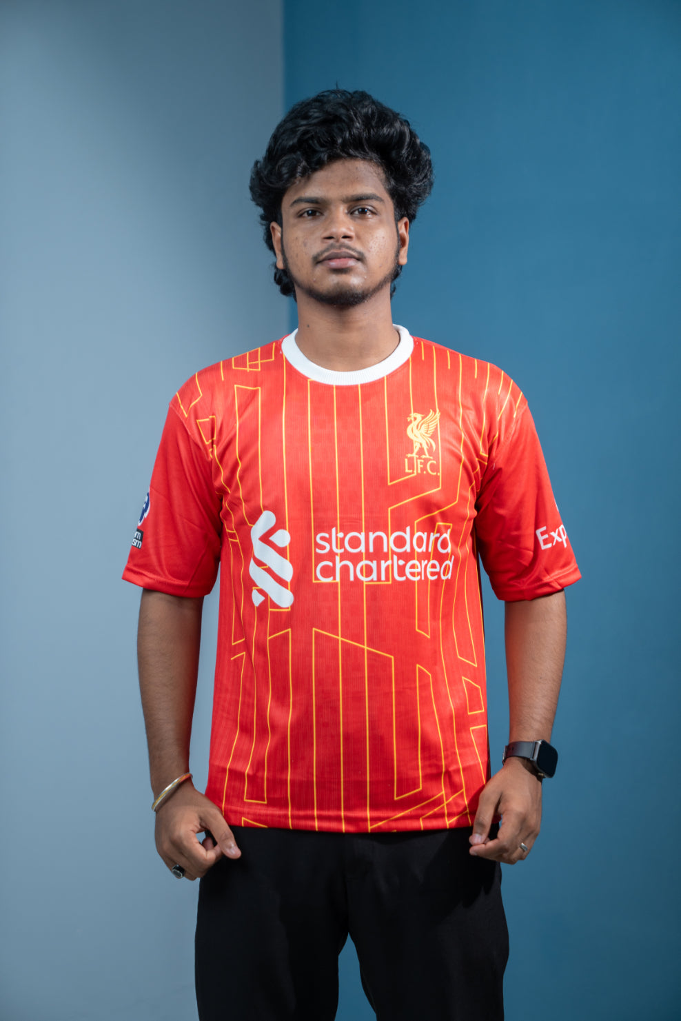 Five Sleeve Round Neck Standard chartered Printed Tshirt for men - Red