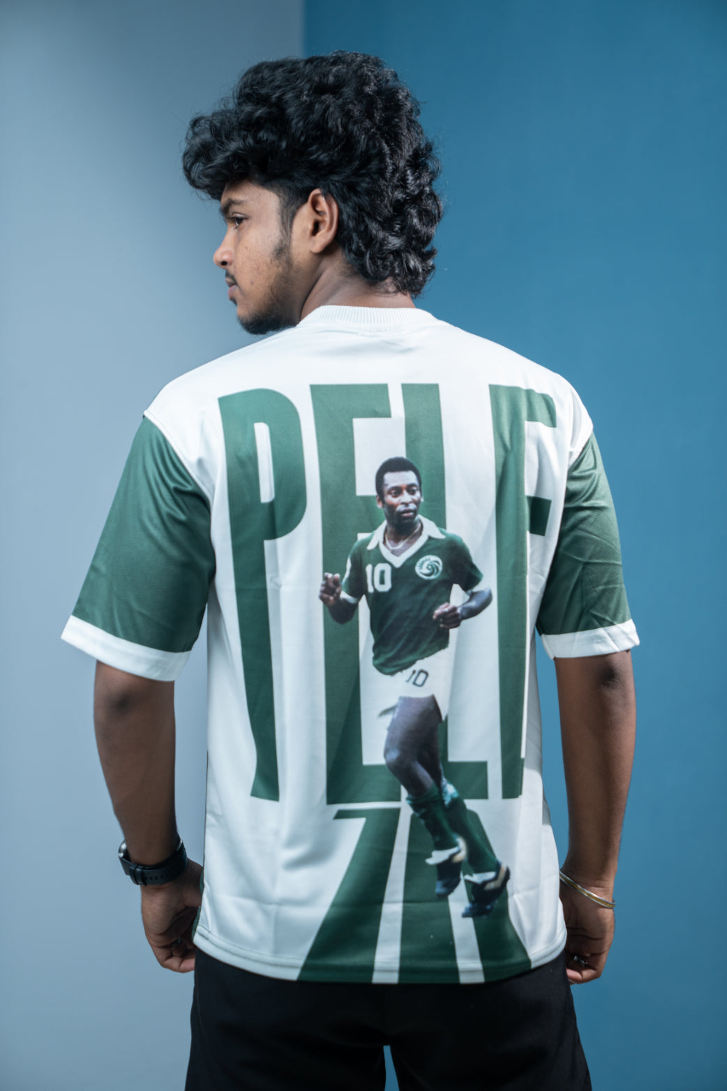 Five Sleeve Round Neck Pelf Printed Jersey Tshirt for men - Green