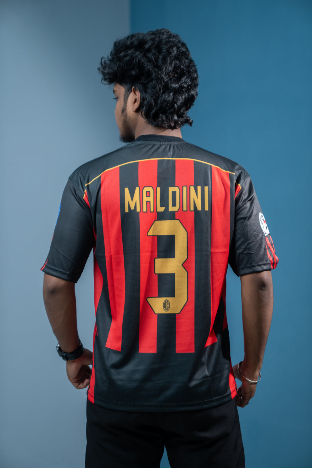 Five Sleeve Round Neck Bwin Printed  Jersey Tshirt for men - Black & Red