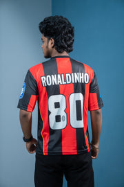 Five Sleeve Round Neck Emirates Printed  Jersey Tshirt for men - Red and Black