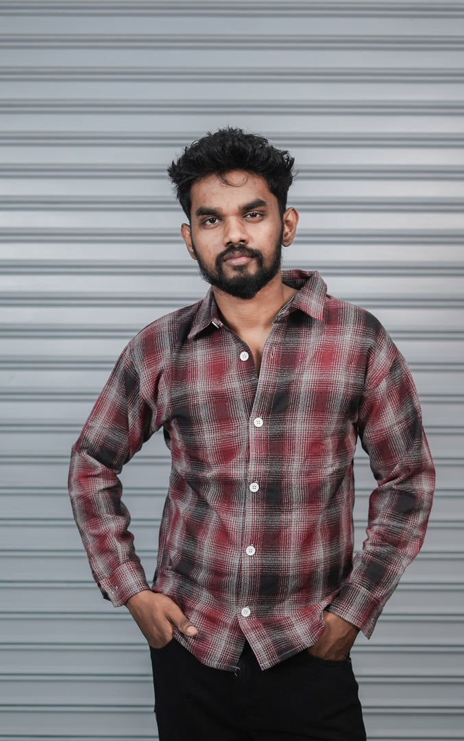 Men’s Baggy Shirt Full Sleeve Trendy Casual Wear- 44