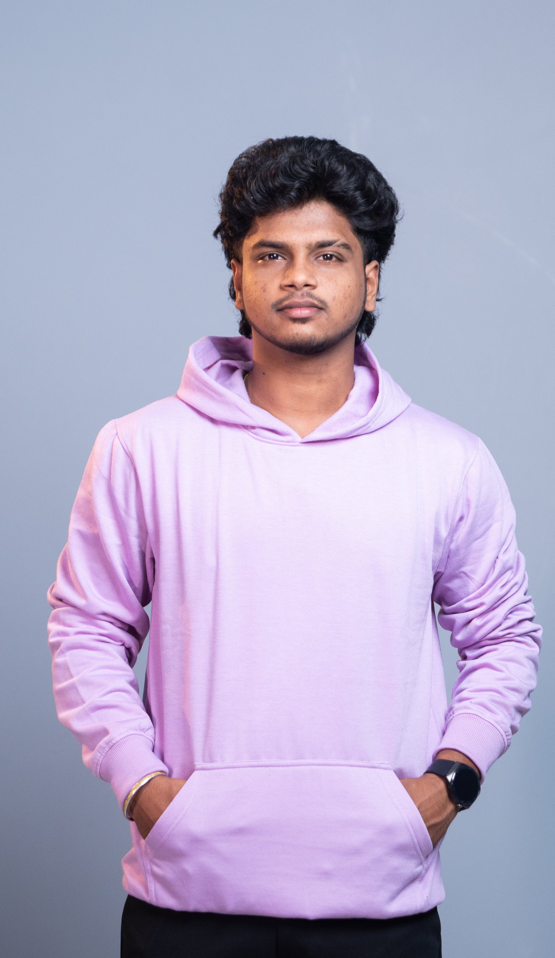 Oversized Full Sleeve Hoodie for Men – Casual Winter Outfit - Lavendar