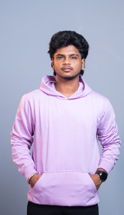 Oversized Full Sleeve Hoodie for Men – Casual Winter Outfit - Lavendar