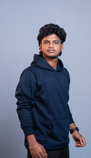 Oversized Full Sleeve Hoodie for Men – Casual Winter Outfit - Navy Blue