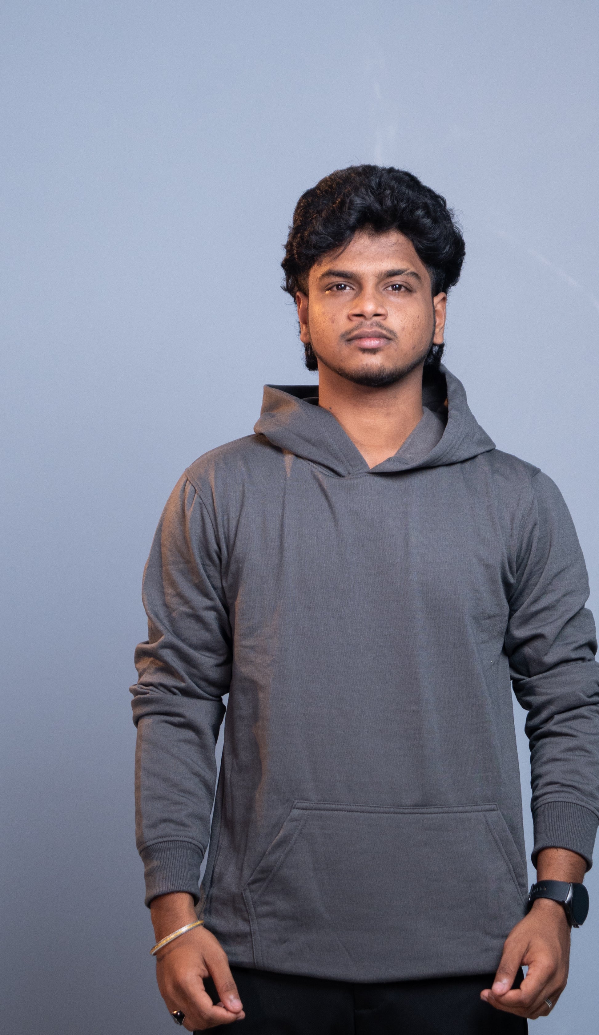 Oversized Full Sleeve Hoodie for Men – Casual Winter Outfit - Grey